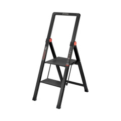 Стремянка алюминиевая Black Slim, 2 ступени, высота верхней ступени 456мм, 150 кг, STORM
