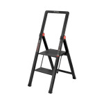 Стремянка алюминиевая Black Slim, 2 ступени, высота верхней ступени 456мм, 150 кг, STORM