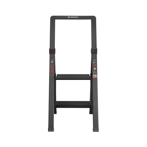 Стремянка алюминиевая Black Slim, 2 ступени, высота верхней ступени 456мм, 150 кг, STORM