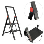 Стремянка алюминиевая Black Slim, 2 ступени, высота верхней ступени 456мм, 150 кг, STORM