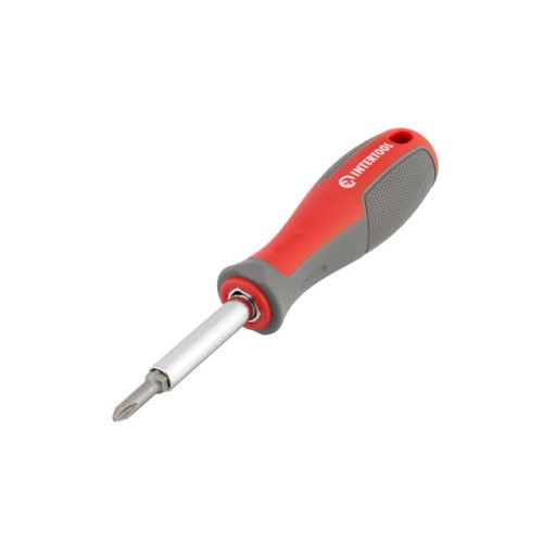 Отвертка с двухсторонними сменными насадками 6 в 1 (SL6.35*65мм, PH1*5мм, SL8.0*75мм, PH2*6мм, внутр