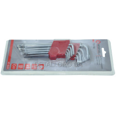 Набор Г-образных ключей TORX 9шт, Т10-Т50, Cr-V