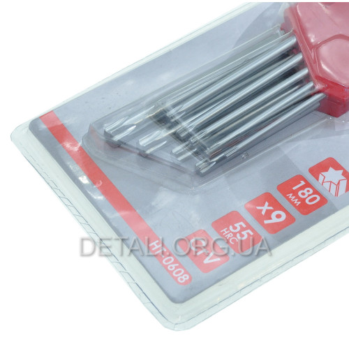 Набор Г-образных ключей TORX 9шт, Т10-Т50, Cr-V