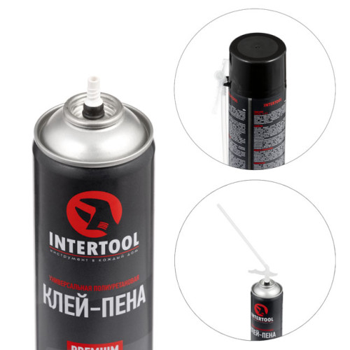 Клей-піна монтажна, всесезонна, 750мл / 1000г., 14 м.кв.+, трубочка STORM