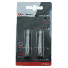 Переходник с Hex 1/4 на квадрат 1/4 под шуруповерт CR-V уп.2шт INTERTOOL VT-0234 2