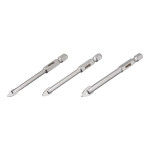 Набір свердел по склу та кераміці 5+6+8 мм HEX 1/4 (6.35mm) INTERTOOL SD-0293