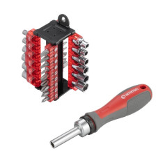 Викрутка з храповим механізмом та комплектом насадок 31 од. INTERTOOL VT-3374 2