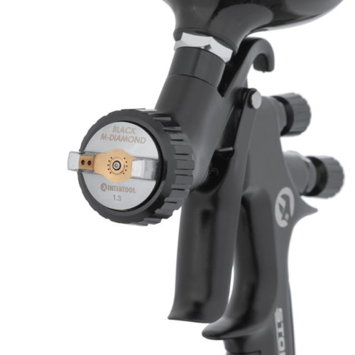 Краскопульт пневматический HVLP BLACK M-DIAMOND профессиональный 1.3 мм STORM INTERTOOL PT-0163