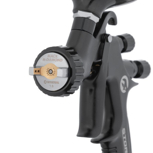 Краскопульт пневматический HVLP BLACK M-DIAMOND профессиональный 1.8мм STORM INTERTOOL PT-0168