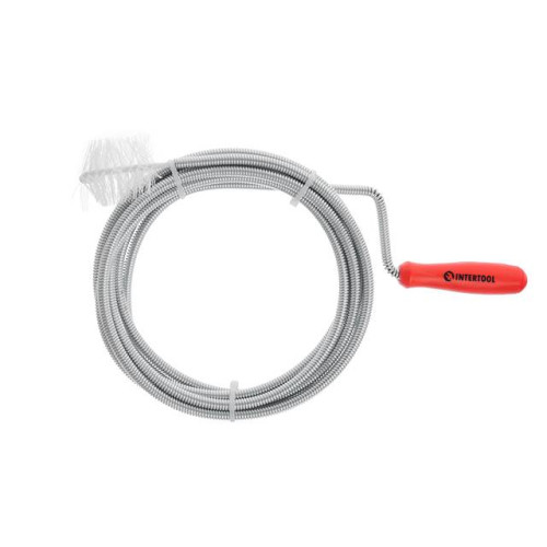 Трос для чищення труб 6мм 3м наконечник - рифлений дріт INTERTOOL HP-1005