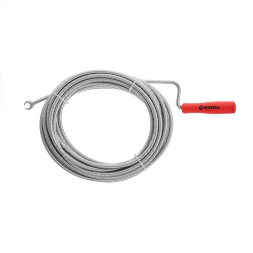 Трос для чищення труб 9мм 10м пробивний наконечник INTERTOOL HP-1007