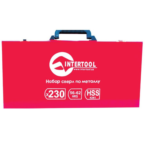 Набор сверл HSS 230 ед в металлическом кейсе INTERTOOL SD-0309