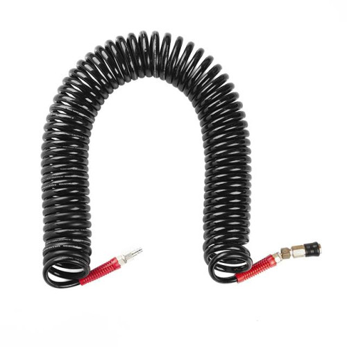 Шланг BLACK M-Flex 8х12мм 15м спіральний поліуретановий з поворотним шарніром INTERTOOL PT-1797