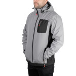 Куртка SOFTSHELL світло-сіра, з капюшоном, стрейч 300 GSM 100D, 96% поліестр та 4% еластан, XL