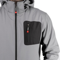 Куртка SOFTSHELL светло серая, с капюшоном, стрейч 300 GSM 100D, 96% полиэстр и 4% эластан, XL 2
