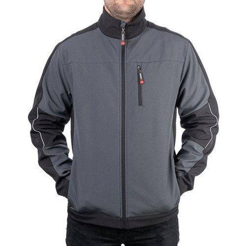 Куртка SOFTSHELL темно-серая, ткань 300 GSM 100D, 96% полиэстр и 4% эластан, S
