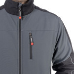 Куртка SOFTSHELL темно-сіра, тканина 300 GSM 100D, 96% поліестр та 4% еластан, S