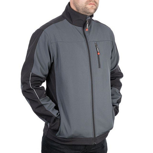 Куртка SOFTSHELL темно-серая, ткань 300 GSM 100D, 96% полиэстр и 4% эластан, М