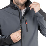 Куртка SOFTSHELL темно-серая, ткань 300 GSM 100D, 96% полиэстр и 4% эластан, L