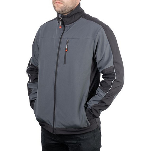 Куртка SOFTSHELL темно-сіра, тканина 300 GSM 100D, 96% поліестр та 4% еластан, XL