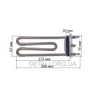 Тэн стиральной машины угловой 1700W H 28 L 172