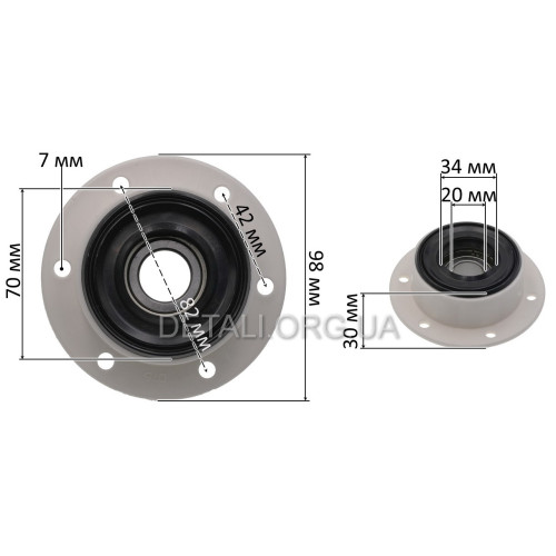 Супорт Indesit-Philco 6204 ZZ - 046831/087966/055317 cod.075