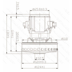 Двигун миючого пилососа d120 h130 2