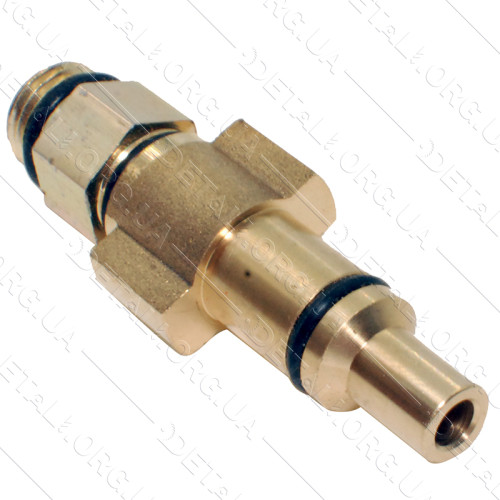 Перехідник латунний автомийки різьблення-защелка (L70 dвн6 * 7 / d9 * 14)
