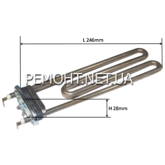 Тэн стиральной машины 2050 Вт H 28 L 246