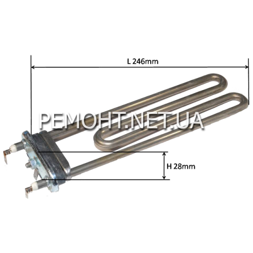 Тэн стиральной машины 2050 Вт H 28 L 246