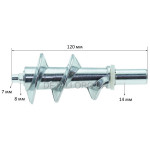 Шнек мясорубки L120 D1 8mm квадрат D2 14mm внутр. шестигранник 8,5мм