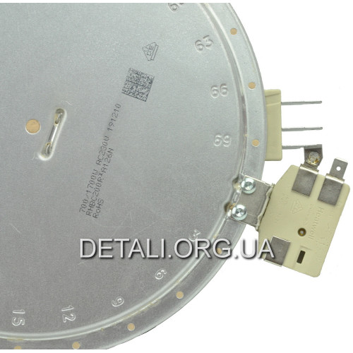 Электроконфорка Heatwell 191217 d200/178 мм 230V 700/1700W (3 контакта)