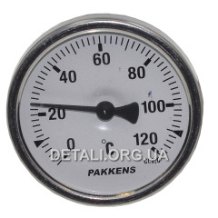 Термометр котла Pakkens (D63 мм / 0-120 ° C / зі штуцером L48 мм)