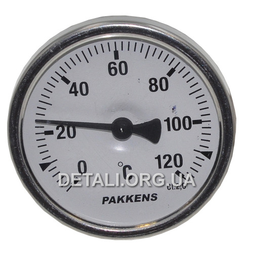 Термометр котла Pakkens (D63 мм / 0-120 ° C / зі штуцером L48 мм)