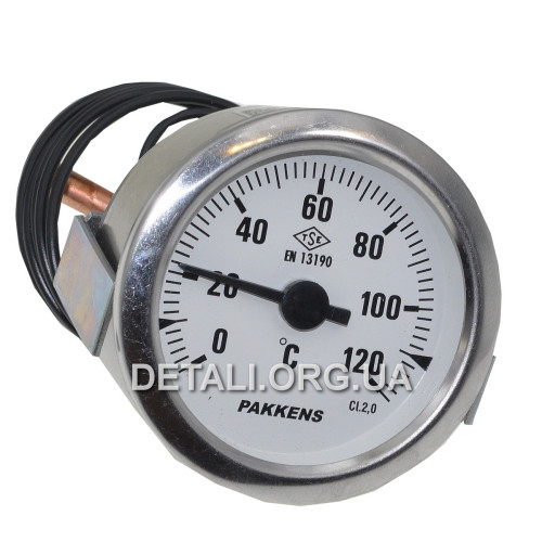 Термометр котла Pakkens (D60 мм / 0-120°C с капилляром L1000 мм)