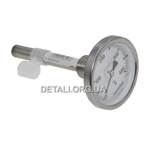 Термометр духовки Pakkens со штуцером (L109 мм / D63 мм / 0-400°C)