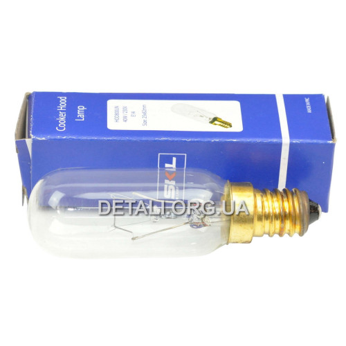 Лампочка для витяжки E14 40W (25*82 мм)