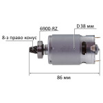 Двигатель аккумуляторной сабельной пилы Makita DJR 185 RME оригинал 629109-5