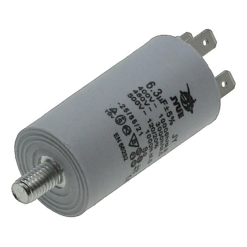 Конденсатор JYUL CBB-60M 6.3мкф - 450 VAC болт + клеммы (30*57 mm)