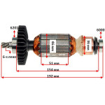 Якір (ротор)  дискова пилка Sparky TK70 оригінал 151016(192*46 6-з ліво)