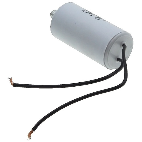 Конденсатор JYUL CBB-60L 6,3мкф - 450 VAC болт + провода (30*59 mm)