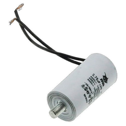 Конденсатор JYUL CBB-60L 3,75мкф - 450 VAC болт + провода (30*59 mm)