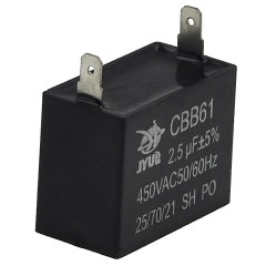 Конденсатор JYUL CBB-61 2,5мкф - 450 VAC прямоугольный 19х28х37 2