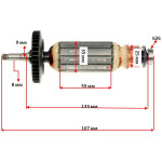 Якорь болгарка Sparky M1200E оригинал 153474 (167*35 посадка 8мм)
