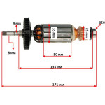 Якір (ротор)  болгарка Sparky M 1050 HD оригінал 157327(171*35 посадка 8мм)