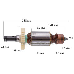 Якорь фрезера Sparky X 205CE оригинал 181639