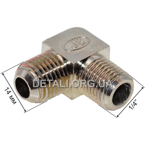 Уголок компрессора JB М14*1,5/М13*1,337 (хром)