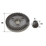 Шестерня (пара) болгарки УШМ Bosch GWS 9-125 S оригінал 1619P16293 (код заміни 1619P14111) (d12*48)