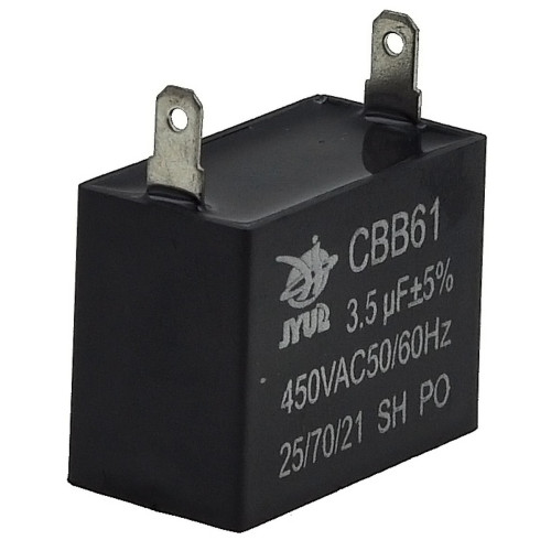 Конденсатор JYUL CBB-61 3,5мкф - 450 VAC прямоугольный 20х28х37