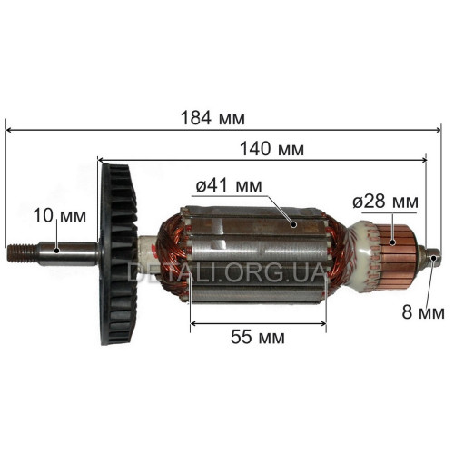 якір болгарка Элпром ЭМШУ- 180/1700( 184*41 посадка 10мм)